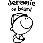 Sticker baby on board personnalisable garon