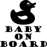 Sticker baby on board silhouette petit canard