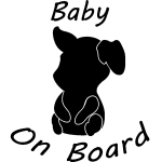 Sticker baby on board silhouette petit cochon