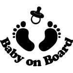 Sticker baby on board ttine et pieds de bb