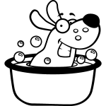 Sticker bain de chien
