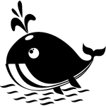Sticker baleine et son jet d'eau