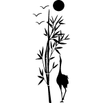 Sticker bambous, autruche sous le soleil