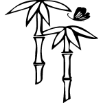 Sticker bambous en petit morceau