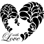 Sticker baroque c?ur with love