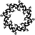 Sticker baroque en forme de couronne