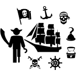 Sticker bateau, drapeau, emblmes