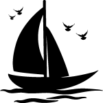 Sticker bateau et oiseaux Sticker bateau et oiseaux