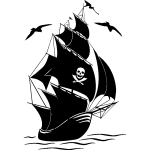 Sticker bateau de pirate Sticker bateau de pirate
