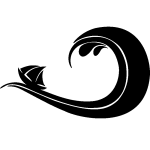 Sticker bateau sur une vague Sticker bateau sur une vague