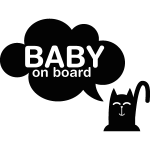 Sticker bb  bord avec le chat