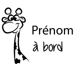 Sticker bb  bord personnalisable la girafe rigolote