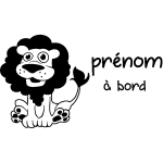 Sticker bb  bord personnalisable et le lion