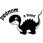 Sticker bb  bord personnalisable et son dinosaure