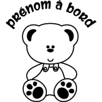 Sticker bébé à bord personnalisable et son nounours Sticker bébé à bord personnalisable et son nounours