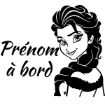 Sticker bb  bord personnalis belle princesse