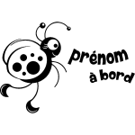 Sticker bb  bord personnalis et la coccinelle