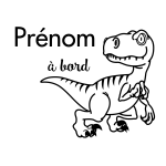 Sticker bb  bord personnalis et le dinosaure