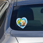 Sticker bb  bord avec teddy (bleu)