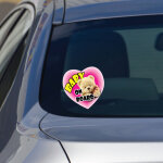 Sticker bb  bord avec teddy (rose)