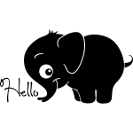 Sticker bb lphant qui dit bonjour!
