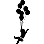 Sticker bébé emporté par des ballons Sticker bébé emporté par des ballons
