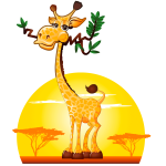 Sticker belle girafe d'afrique