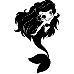 Sticker belle sirène au cheveux long Sticker belle sirène au cheveux long