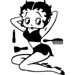 Sticker betty boop assise