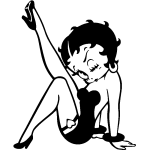 Sticker betty boop avec talons aiguilles