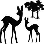 Sticker biche et arbre