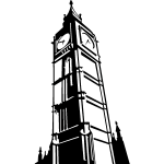 Sticker big ben vu du bas Sticker big ben vu du bas