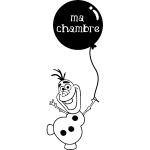 Sticker bonhomme de neige avec un ballon - ma chambre Sticker bonhomme de neige avec un ballon - ma chambre