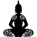 Sticker bouddha fleuri Sticker bouddha fleuri