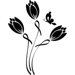 Sticker bourgeons de fleurs et papillon Sticker bourgeons de fleurs et papillon