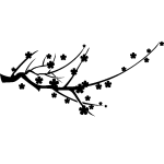 Sticker branche de fleurs design