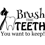 Sticker brush the teeth