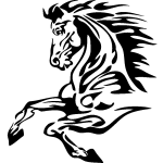 Sticker buste cheval en tribal