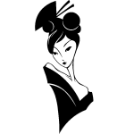 Sticker buste femme asiatique