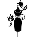 Sticker buste mannequin et fleur