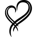 Sticker c?ur en ruban