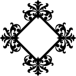 Sticker cadre floral baroque Sticker cadre floral baroque