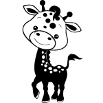 Sticker caricature charmant girafe