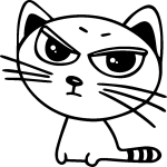 Sticker caricature chat en colre