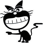 Sticker caricature chat noir