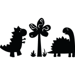 Sticker caricatures dinosaures
