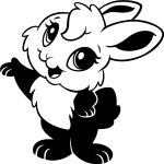Sticker caricature lapin  deux pattes
