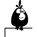 Sticker caricature oiseau assis Sticker caricature oiseau assis
