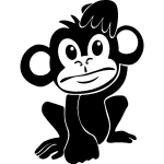 Sticker caricature petit singe