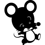 Sticker caricature petite souris